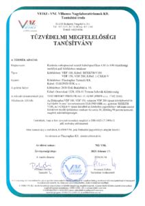 tűzvédelmi tanúsítvány