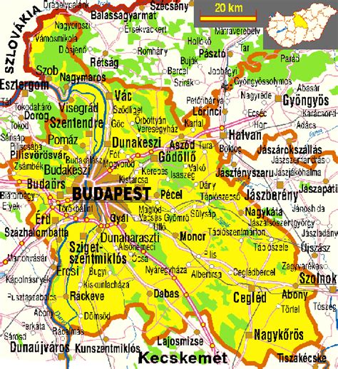 térkép Budapest és Pest, Fejér megye kiemelt területeiről
