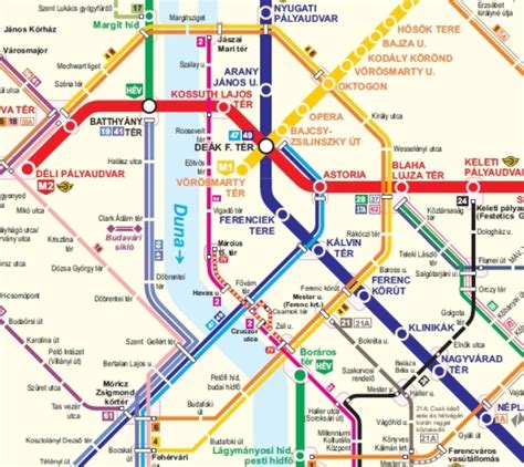 Budapesti villamosvonalak térképe