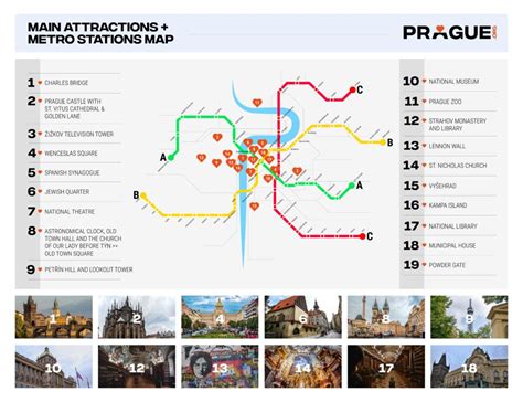 Prága metróvonalainak térképe
