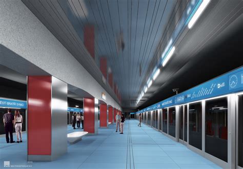 Náměstí Bratří Synků tervezett metróállomás látványterve