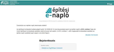 E-építési napló felület