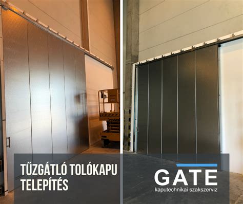 Tűzgátló tolókapu működés közben