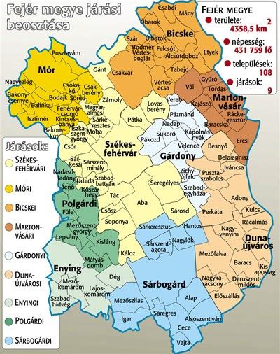 Térkép Fejér megye településeivel, Sárkeresztes kiemelve