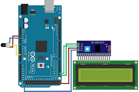 Mega2560, TMP36 és I2CLCD bővítő