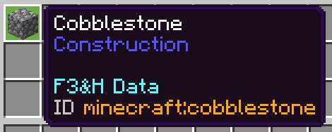 Minecraft F3+H infó ablak