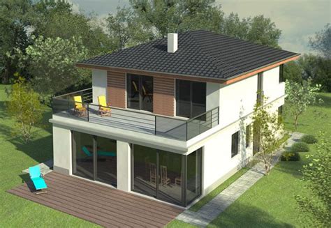 Energiatakarékos ház modell napkollektorokkal