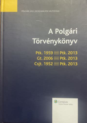 A Polgári Törvénykönyv borítója