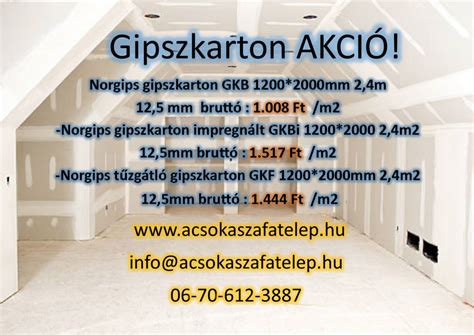 árlista gipszkarton