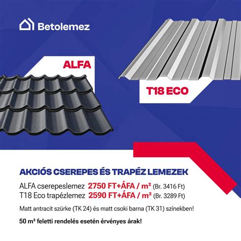 Különböző profilú és mintázatú trapézlemezek