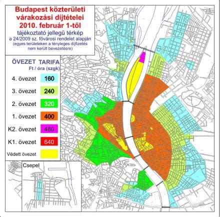 Településrendezési övezetek térképe