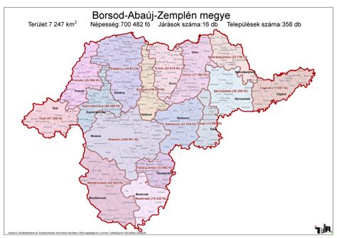 Térkép Borsod-Abaúj-Zemplén megyéről Hernádkak és környékével
