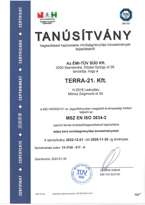 Minőségi tanúsítványok logói