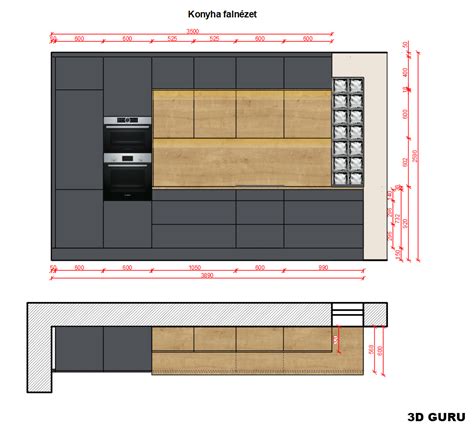 Belsőépítészeti rajz egy modern fürdőszobáról, ahol egy gázbojler van felszerelve