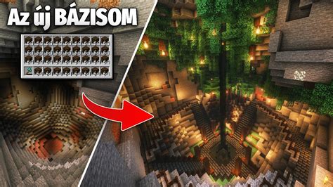 Minecraft földalatti bázis üveg mennyezettel