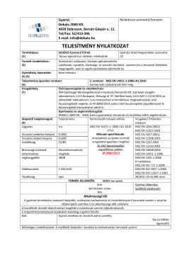 Teljesítménynyilatkozat minta