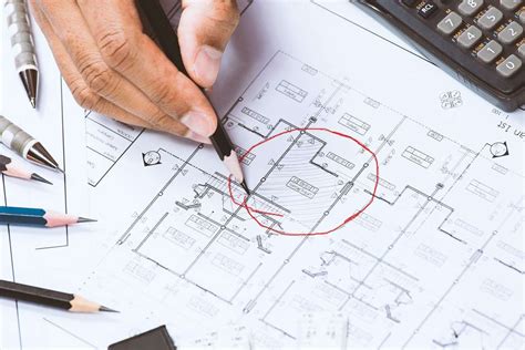 Blueprint with changes marked