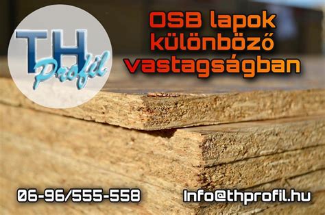 OSB lapok különböző vastagságban