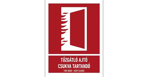 Tűzgátló ajtó biztonsági jelölése