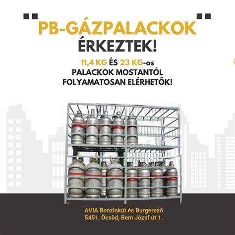 PB-gáz tároló palackok és tartályok vizuális ábrája