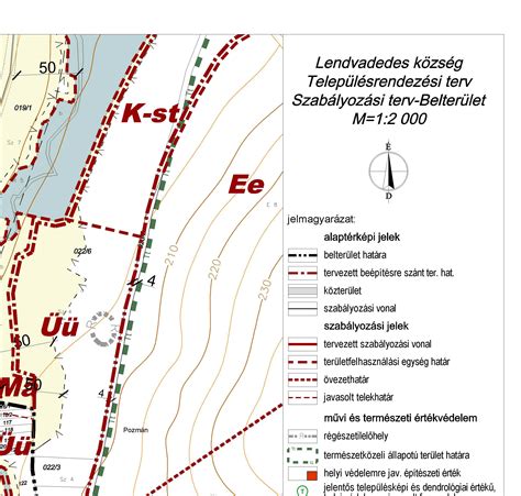 Szigetmonostor belterületi szabályozási tervének részlete