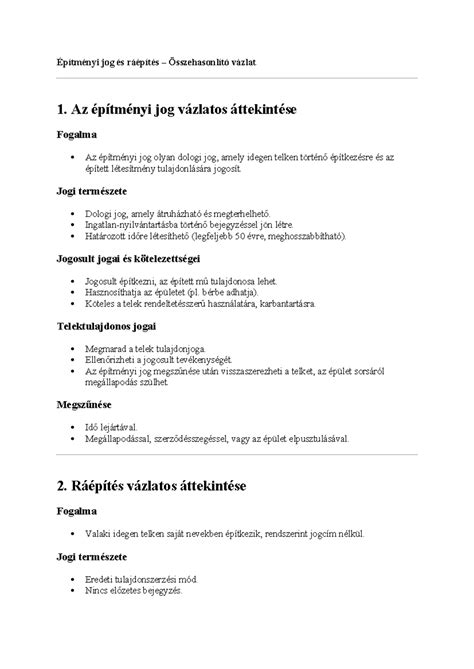 építményi jog vizuális áttekintése