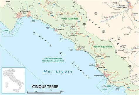 Cinque Terre térkép és útvonalok