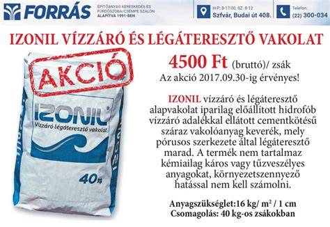 vízzáró vakolat IZONIL alkalmazása térképpel