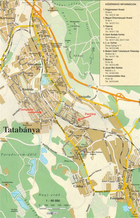 Tatabánya város térképe
