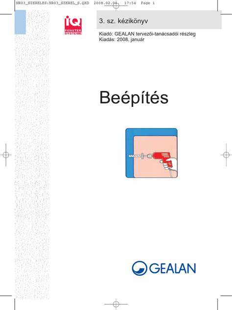 beépítési útmutató diagram