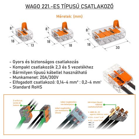 Wago típusú rugós csatlakozó