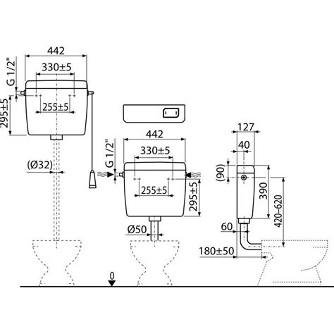 befektetes WC tartály beépítés diagram