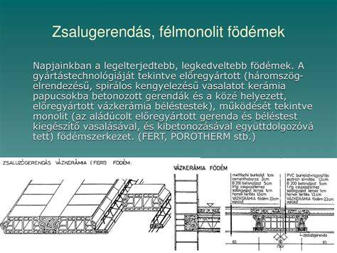 acélgerenda és vasbeton födémszerkezet diagram