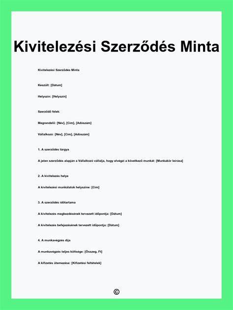 kivitelezési szerződés vizuális ábrázolás