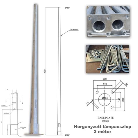 Horganyzott acél lámpaoszlopok gyártása