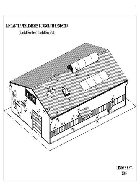 Lindab trapézlemez burkolati rendszer diagram
