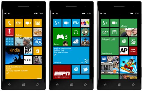 Microsoft Windows Phone 7 phone interface