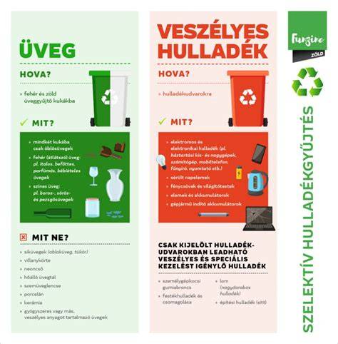 Infografika a hulladékfajták szelektív gyűjtéséről